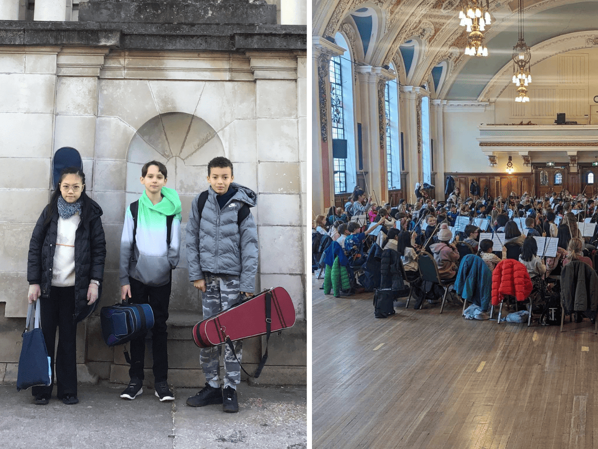 Didsbury High School students attend Benedetti Foundation Strings Day at Stockport Town Hall